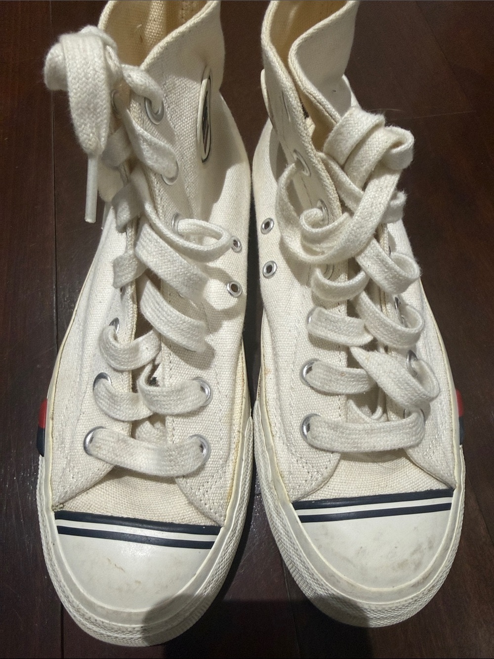 High-Top Canvas Sneakers in Off-White